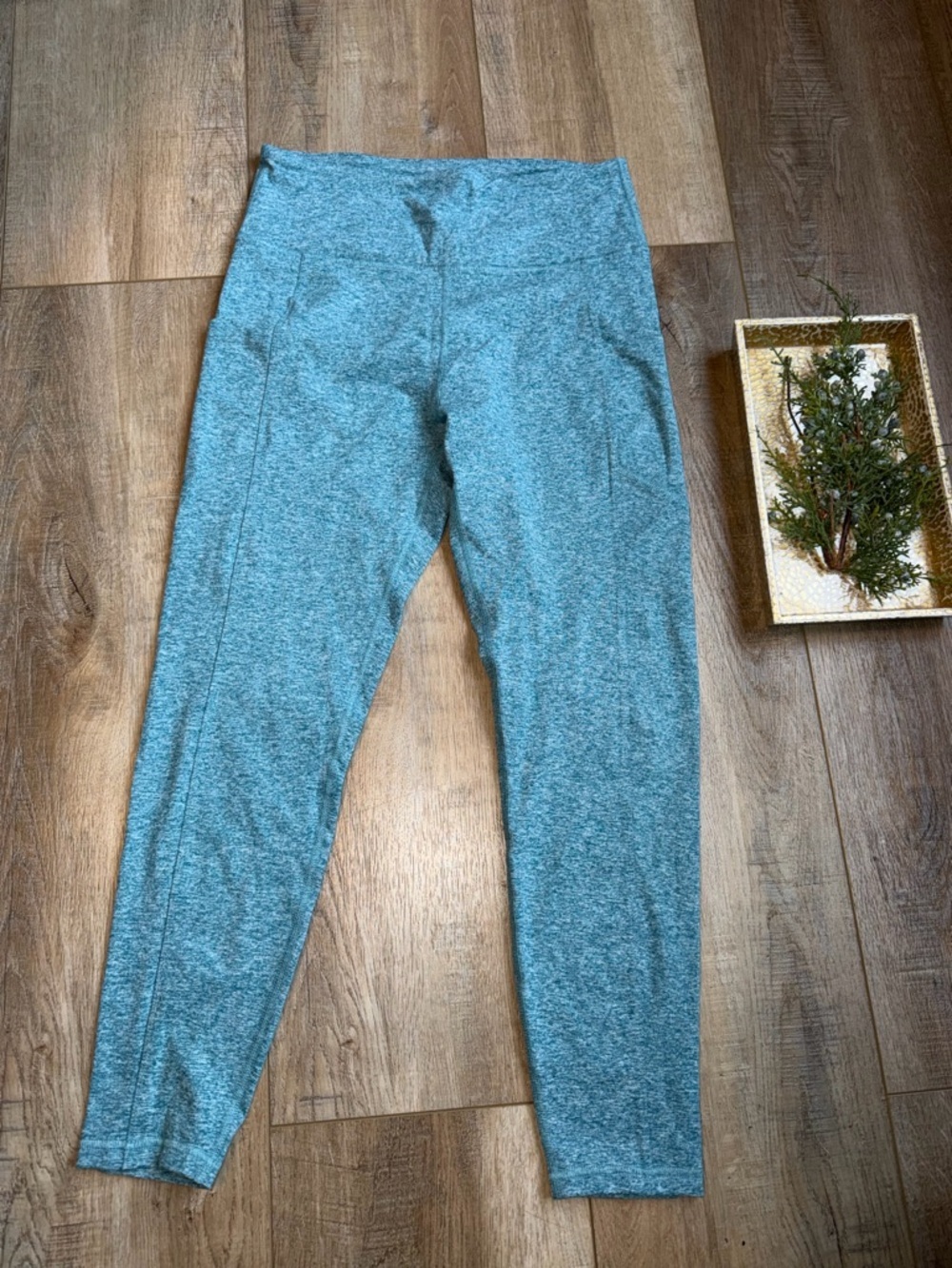 Zobha Heather Aqua Workout Leggings large